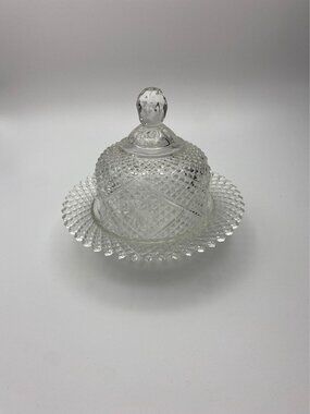 Fostoria Diamond N Daisy Domed Butter Dish